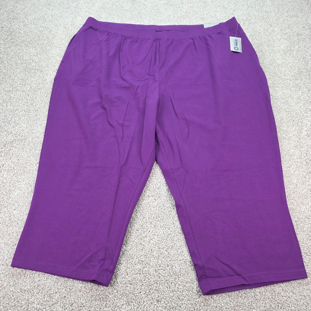 New Catherines Suprema‎ Collection 3X 26/28W Purple Capri Pants Womens NWT